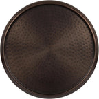 Kate and Laurel Sanzo Traditional Adjustable-Height Pedestal Drink Table, 11 x 11 x 30, Bronze, Vintage Round Indoor Metal Cocktail Table with Hammered Tabletop for Use as Indoor Plant Stand