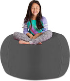 Posh Stuffable Kids Stuffed Animal Storage Bean Bag Chair Cover - Childrens Toy Organizer, X-Large 48" - Heather Gray