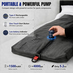 Travel Vacuum Bags with Pump, Compression Bags, Waterproof & Reusable Nylon Vacuum Travel Kit, Portable Space Saver Storage Bags with Wireless Vacuum Pump for Carry-On Backpack & Suitcase, 2-Pack