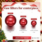 Hicarer 120 Pcs Valentines Day Vase Filler Red Water Beads 3 Sizes Floating Beads for Vases Candle Holder Holiday Romantic Table Centerpieces Bedroom Decorations, 14/20/30 mm (Red)