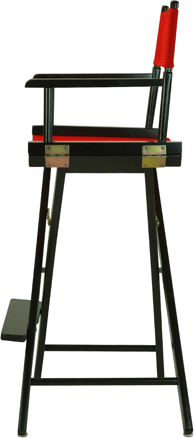Casual Home 30" Director's Chair Black Frame-with Red Canvas, Bar Height Director Chair Replacement Canvas, Black