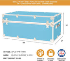 Rhino Trunk & Case Classic Camp & College Trunk with Wheels. 30"x17"x13", 1500+ lbs Capacity - Many Colors, Soft-Close Lid. Strong, USA Made Summer Camp Footlocker and Secure Dorm Storage Chest
