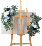 AitnWoy Artificial Wedding Arch Flowers Kit 2 PCS Dust Rose Flowers Silk Peony Floral Swag Welcome Sign for Wedding Ceremony Party Home Garland Decor