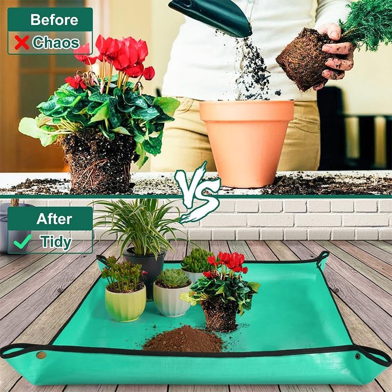 Foldable Waterproof Plant Repotting Mat Large Transplant Pad for Home Indoor Gardening and Succulents