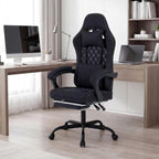 Goplus Gaming Chair, Ergonomic Office Chair with Foot Rest, Lumbar Support, Linkage Armrests, Detachable Headrest, 360°Swivel Computer Chair w/Adjustable Backrest & Height, 330 lbs Capacity (Black)