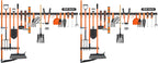 HORUSDY 64 Inch Adjustable Storage System, Wall Mount Tool Organizer, Tool Hangers for Mop and Broom Holder Shovel, Rake, Broom, Mop Holder, Etc (Pack of 2)