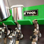 LAUCO Omni Tool Wall Mounted Paint Spray Gun Holder Holds 7 Guns without Cups or 4 with Cups, Heavy Duty Screw Mount Rack, Stable Scratch-Free Design, Green, 1 Pack