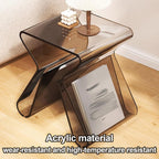 Acrylic Side Table with Magazine Storage, Night Stand Coffee Table, Decorative EndTable, Modern SofaTable, for Living Room, Bedroom(Clear)