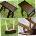 Small Wooden Bench for Boy Girl Versatile Foot Stool for High Beds Bathroom Plant Stand Shoe Changing Rustic Ages Construction