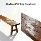 Outdoor Wood Porch Bench Weatherproof, 18in High, Suitable for Patios, Bedrooms, and Dining Rooms, with a Load Capacity 880 Lbs(120x45x30cm/47x18x12in)