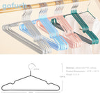 30 Pack Ultra-Thin Metal Hangers, Non-Slip PVC Coated Space Saving Clothes Hangers for Closet, 16 Inch Wide for Suits Dresses Jackets - Black