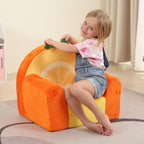 MOMCAYWEX Comfy Cute Toddler Chair, Soft Kids Couch with High Density Foam, Toddler Reading Chair, Orange