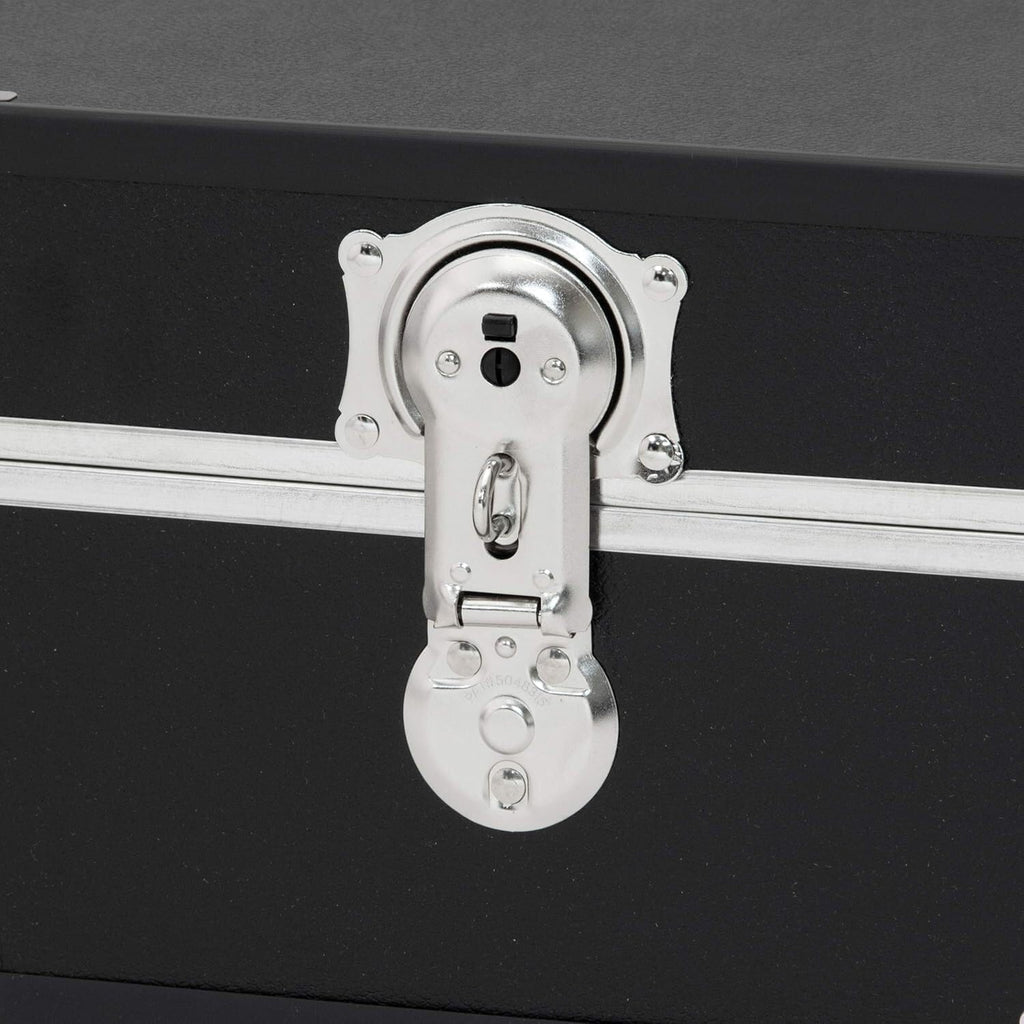 HomeStock Seaside Style Heavy Duty 31" Under Bed College Storage Trunk with Wheels & Lock, Latch Closure Type, 30" L x 8.25" W x 18.25" H, Ideal Camp Dorm Room Trunk Footlocker Antique Black