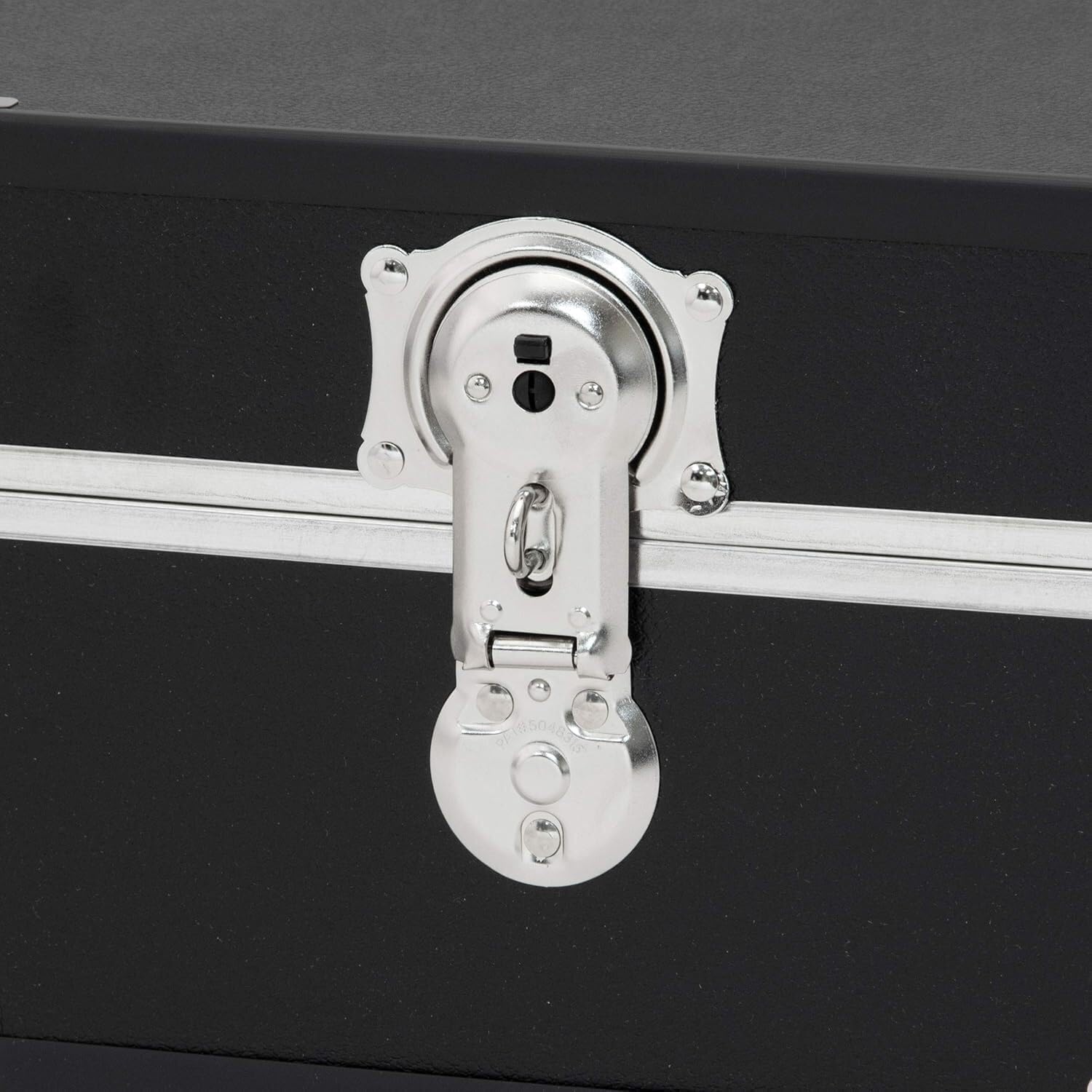 HomeStock Seaside Style Heavy Duty 31" Under Bed College Storage Trunk with Wheels & Lock, Latch Closure Type, 30" L x 8.25" W x 18.25" H, Ideal Camp Dorm Room Trunk Footlocker Antique Black