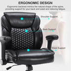 Drafting Chair, Tall Office Chair with Adjustable Armrests Mid-Back Standing Desk Chair with Footrest Ring, PU Leather High Executive Desk Chair Counter Height Office Chair for Home and Office, Black