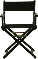 Casual Home Director's Chair,Black Frame/Black Canvas,18" - Classic Height