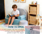 Snuggly Toddler Chair Soft Kids Sofa Cozy Kids Chairs Comfy for Toddlers 1-3, Plush Child Seat with Carry Handle Green Shell