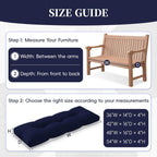 Bench Cushion for Indoor/Outdoor Furniture, Waterproof Patio Bench Seat Cushion with Non-Slip Bottom, 42x16x4 inch, Navy