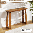 Giantex Narrow Long Console Table, 43" Modern Entryway Table Behind the Couch, Rubberwood Accent Sofa Tables for Living Room, Foyer, Hallway, Bedroom, Entrance (Walnut)