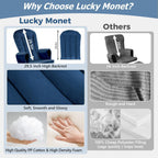 Lucky Monet 5PCS Velvet Glider Rocker Replacement Cushions, Thickened & Supportive Rocking Chair Cushion Set with 29.5 Inch High Backrest & Storage Pockets, for Indoor Nursery Glider & Ottoman, Blue