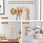 Wall Mount Coat Rack with 5 Hooks: Space-Saving Wall Coat Rack, Hooks for Hanging in Entryway, Bathroom, Home Office