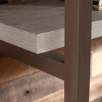 Sauder Manhattan Gate Engineered Wood and Metal Computer Hutch in Mystic Oak