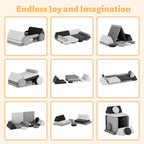 HedoAjim 12 PCS Modular Kids Play Block Couch Sofa Soft Child Toddler Building Fortplay Climbing Bedroom Playroom Baby Convertible Floor Foam Cushion for Boys & Girls (Tonal Gray)