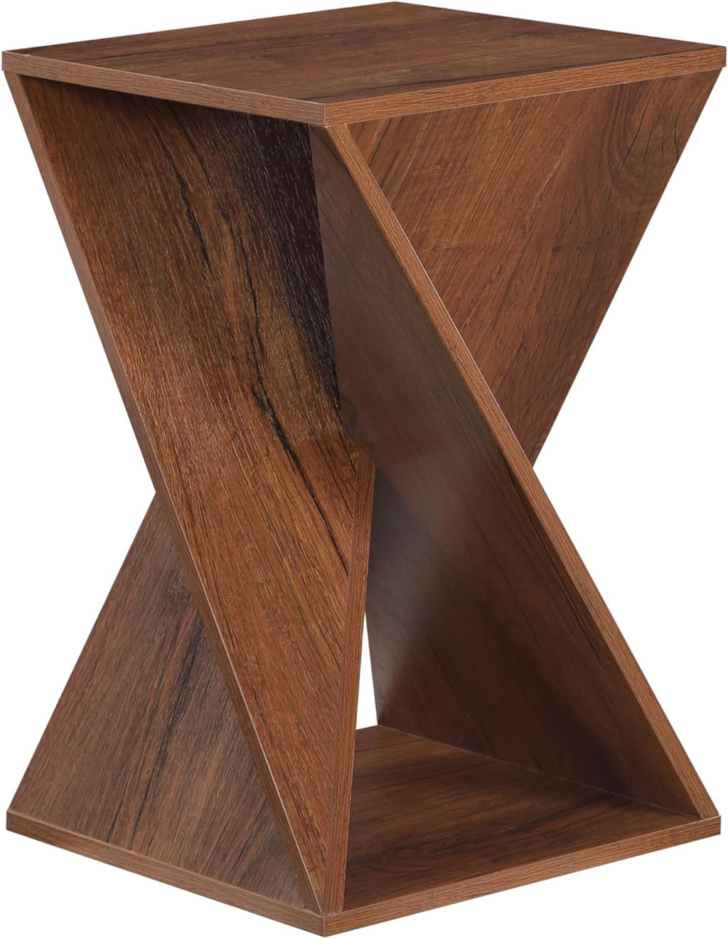 Modern One-of-a-Kind Twisted End Table, Farmhouse Side Table, Farmhouse, Living Room, Bedroom Accent Table, Contemporary Architectural Designed - Walnut