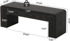 Tribesigns Entry Bench, 48" Thickened Rustic Farmhouse Bench for Bedroom End of Bed with 5.9" Solid Legs, Small Indoor Wooden Bench for Entryway, Dining Table, End of Bed, Black