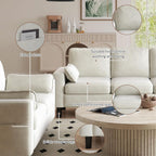 Kinfant 5-Seat Waiting Room Chair- Office Guest Reception Chairs Waiting Furniture Bench with Armrest Modern Upholstered Reception Seating for Salon, Bedroom & Studio, White