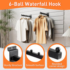 12 Inch Waterfall Slatwall Display Hooks with 6 Balls, Heavy Duty Tube Slat Wall Hanger, Slatwall Accessories for Retail Display, Clothing, Bags, Accessories(18 Pcs)