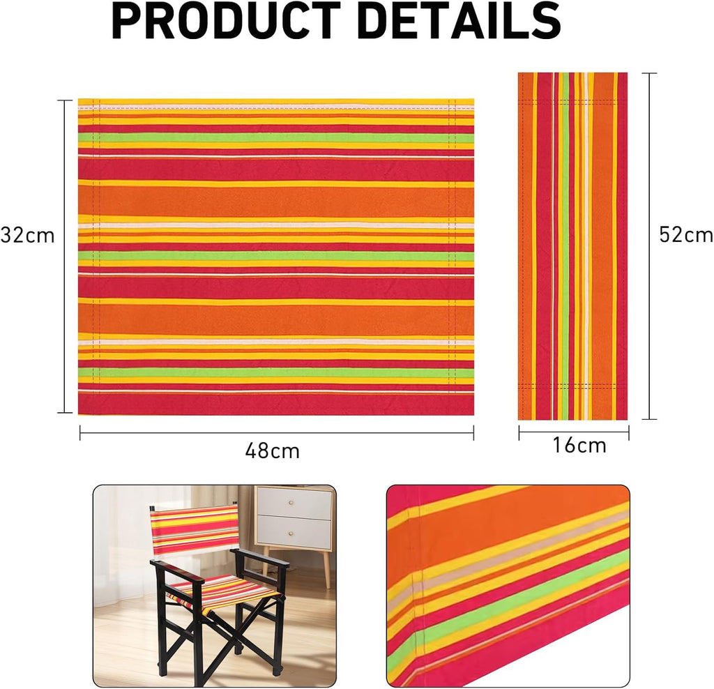 Director Chair Replacement Canvas, Directors Chair Replacement Covers For Beach Chairs, White Black Red Rainbow Canvas Seat Stool Protector For Home Director (Multi-Color)
