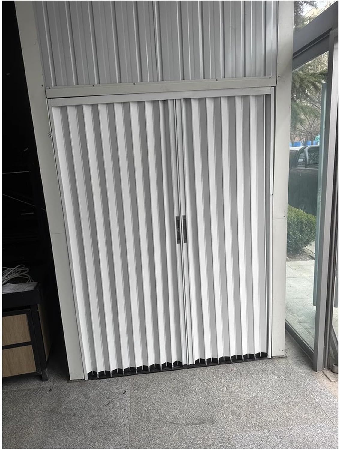 HAIXHX Magnetic Lock Aluminum Folding Door, 140x210cm Collapsible Privacy Dividers for Bathroom Office Bedroom Kitchen