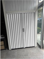 Magnetic Bifold Door, 210cm Aluminum Folding Door with Lock, Collapsible Partition for Bathroom Office Bedroom Kitchen Privacy Divider (170x210cm)