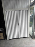 Magnetic Bifold Door, 210cm Aluminum Folding Door with Lock, Collapsible Privacy Partition for Bathroom Office Bedroom Kitchen (115x210cm)