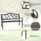 Outdoor Bench Patio Chair Metal Garden Furniture Deck Backyard Park Porch Seat