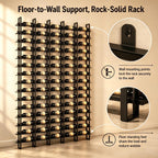 Large Wall Mount Wine Rack, 16 Tier 48 Bottle Wine Storage Organizer Display Holder, Metal Liquor Display for Wine Cellars, Home Bars, Kitchens, and Dining Rooms