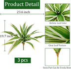 3Pcs Fake Ferns, Faux Outdoor Plants UV Resistant,3D Real Touch Fake Plants Total 60 Blades,Weatherproof Artificial Plants Outdoor Indoor for Garden Porch Home Office Decor