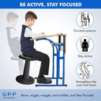 Gpack-pro Kids Wobble Stool 2-Pack – Improves Focus Attention – Non-Slip Base - Wiggle Chair Active Flexible Seating for Preschool Kindergarten Elementary School 17.7-Inch High (Black)