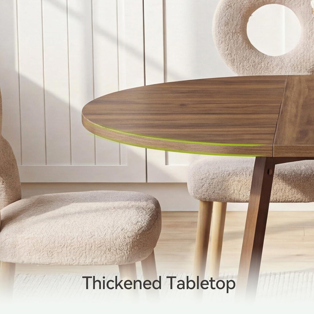 LITTLE TREE 59-Inch Oval Wooden Dining Table for 4-6, Kitchen Round Table with Metal Cross Base, Modern Farmhouse Dining Table for Small Space, Dining Room, Apartment, Living Room, Walnut (Table Only)
