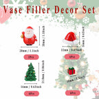 10066Pcs Christmas Vase Filler Decor Set Red Green Beads Santa Hat Christmas Trees Gift Boxes Vase Filler for Home Party Decoration