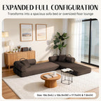 79" Corduroy Sofa Bed, Boneless Couch in a Box with 2 Pillows, High-Density Foam 4-in-1 Foldable Sleeper Futon Loveseat for Small Spaces, No Assembly, Side Pockets, Hex Arm Brown