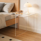 Acrylic Side Table,Clear Nightstand End Table Modern Bedside Table for Living Room Bedroom,Small Spaces (Clear)