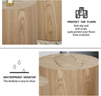Small Wood Side Table Round Nesting End Table Coffee Tables Nesting Tables Set of 2 for Living Room Bedroom Office No Need Assembly Oak 18.8" W x 14.9" H