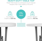Best Choice Products 32in Bar Height Folding Table, Round Indoor Outdoor Accessory for Patio, Backyard, Dining Room, Events w/Thick Table Top, Metal Frame, Locking Legs, 330lb Weight Capacity - White | Bar Height