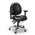 OFM 24/7 Vinyl Office Chair, BIG & TALL 400lb Max Weight, Adjustable Back & Seat Height, With Wheels, Black