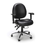 OFM 24/7 Vinyl Office Chair, BIG & TALL 400lb Max Weight, Adjustable Back & Seat Height, With Wheels, Black