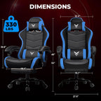 GTPLAYER Gaming Chair, Video Game Chairs Racing Style PC Game Chairs 350lbs for Adults - Padded High Back Ergonomic Reclining Silla Gamer, Linkage Armrest, Blue