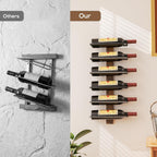 B4Life Wine Rack Wall Mounted for 6 Wine Bottles, Wood Wine Racks for Wall, Wine Holder Wine Bottle Racks for Kitchen, Dining Room, Bar