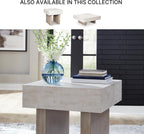 Signature Design by Ashley Jorlaina Modern End Table with Heat Resistant, Scratch Resistant and Fade Resistant Surface, Light Gray & Light Brown